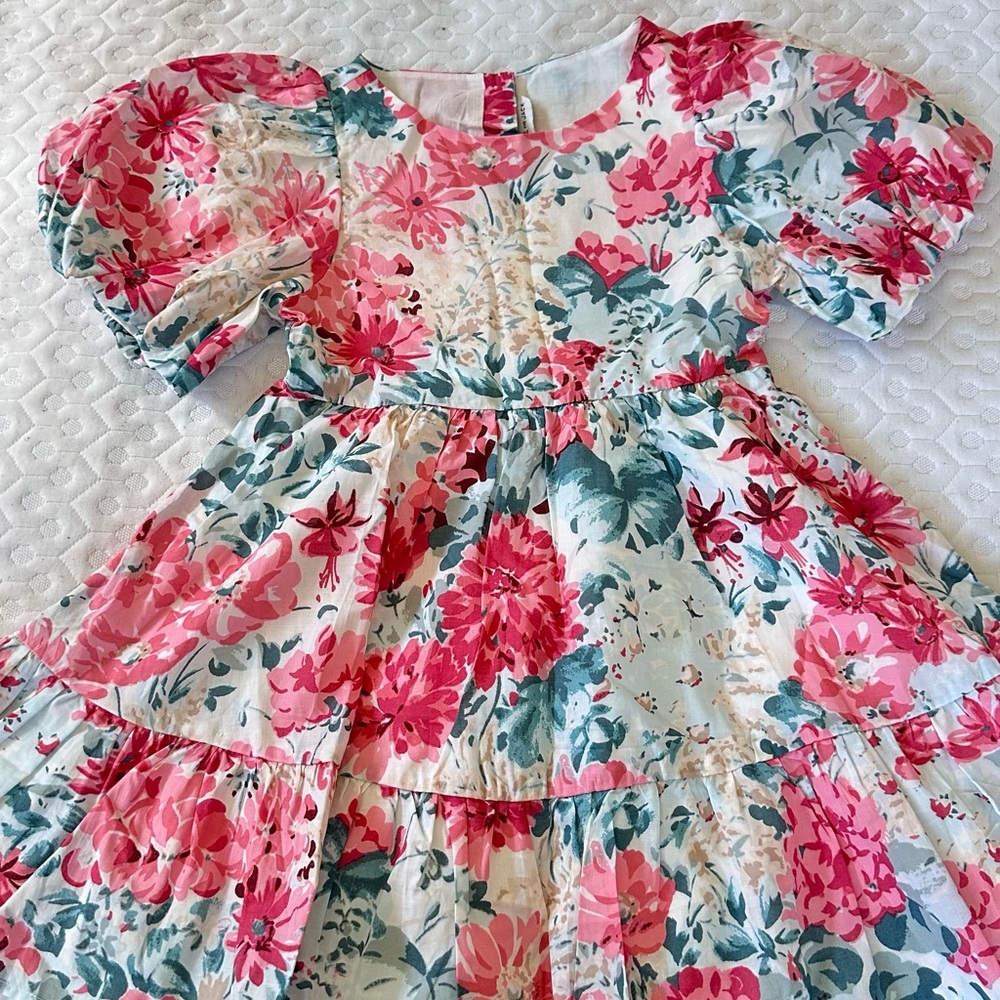 Janie and Jack Pink and Green Floral Dress